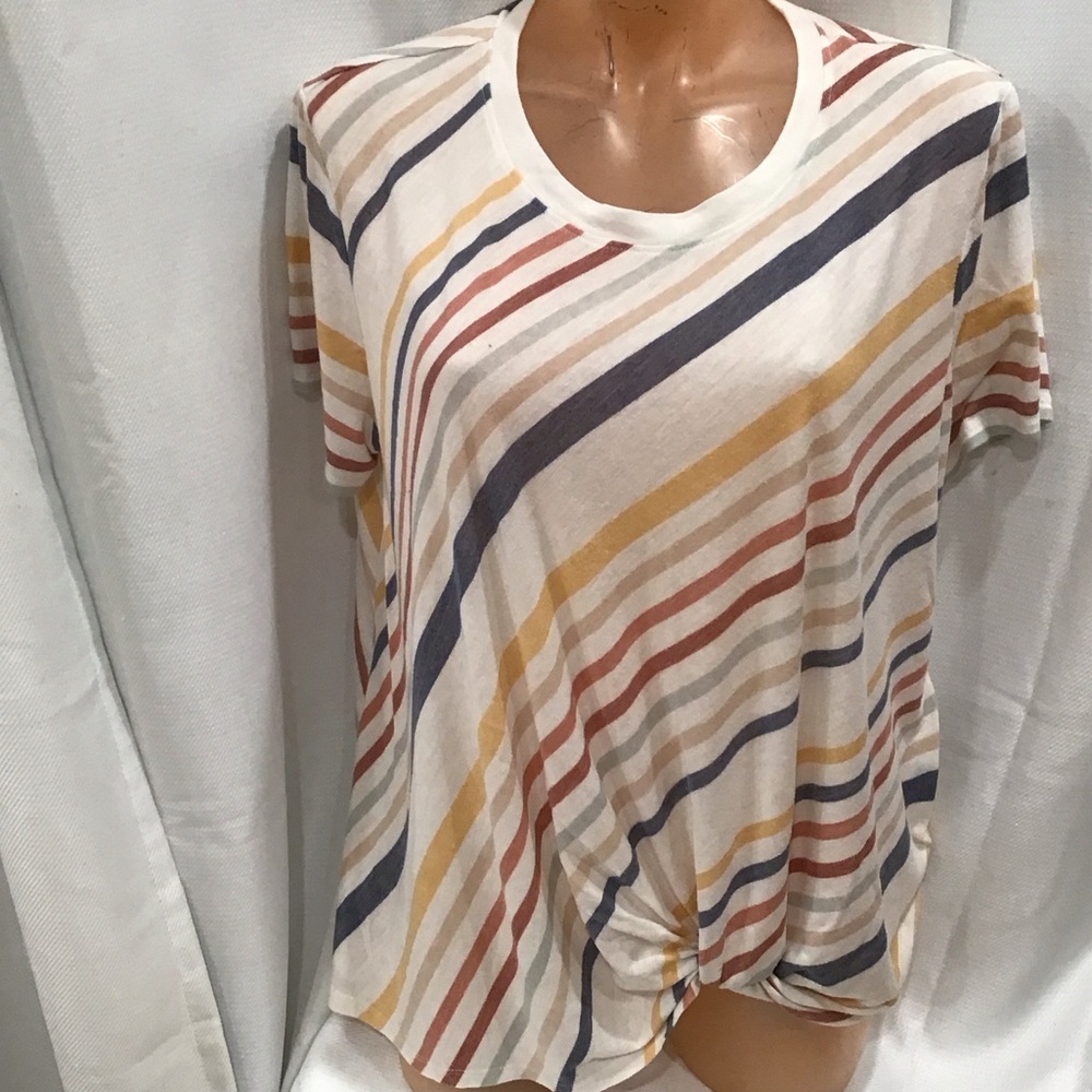 Colorful Striped Women's Short Sleeve Tee